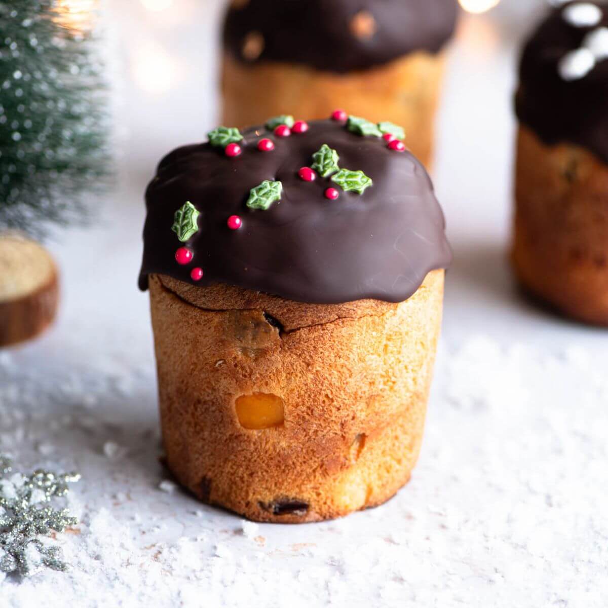 Ice Cream Stuffed Mini Panettone (Cherry & Chocolate)