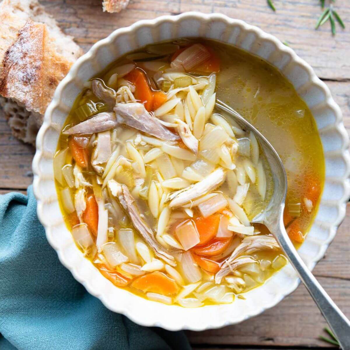 Lemon Chicken Orzo Soup