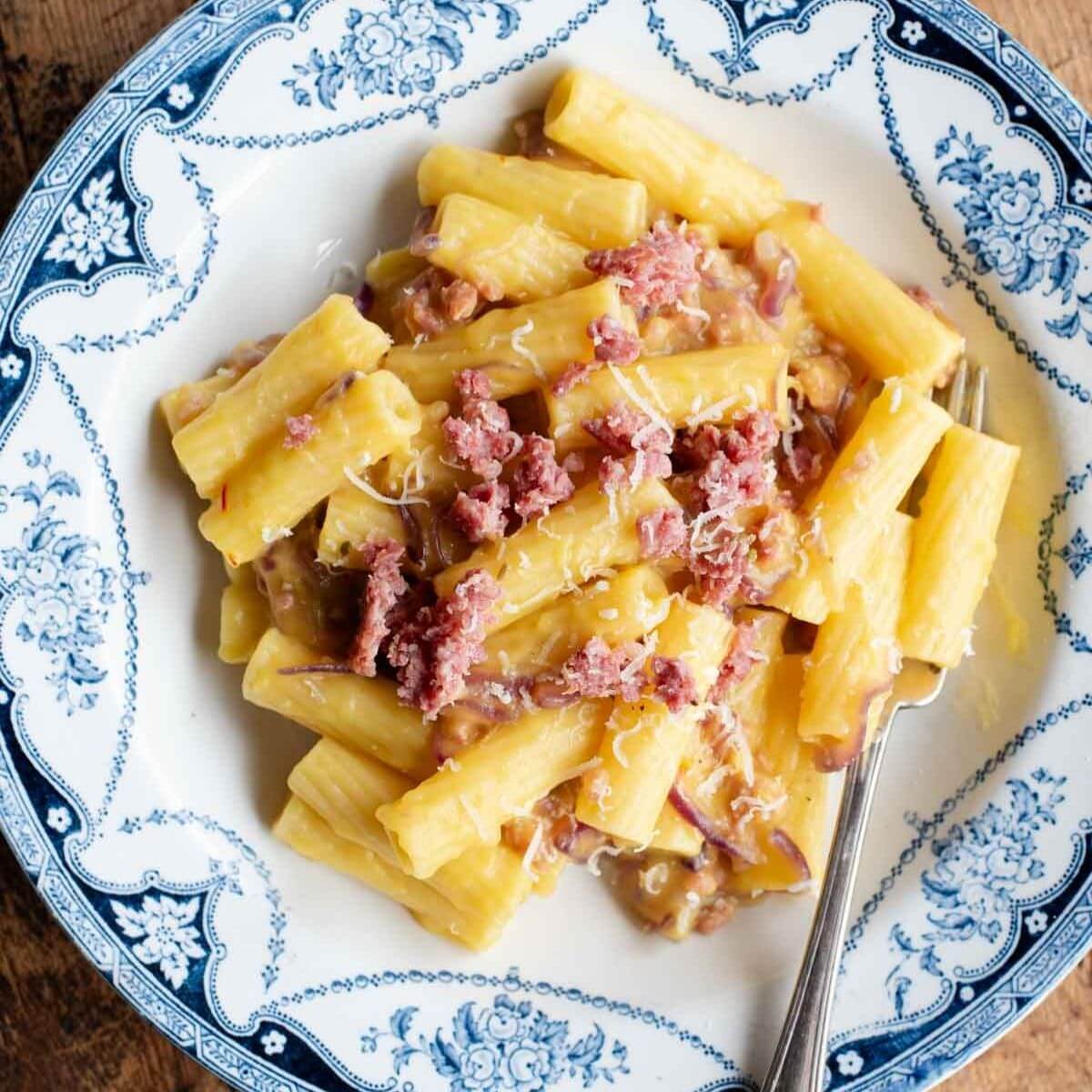 Potato Saffron and Sausage Pasta