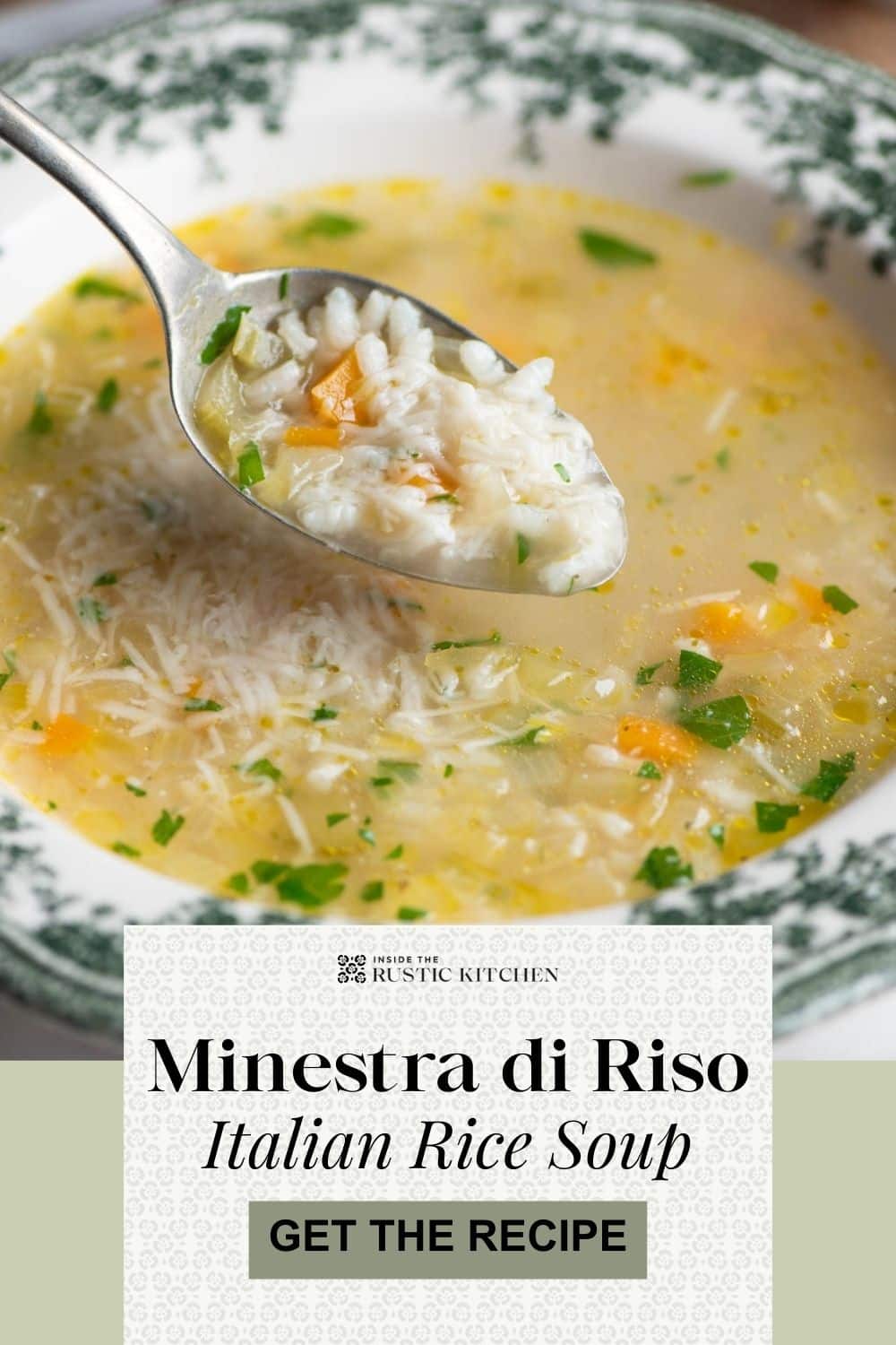 Italian Rise Minestra di Riso (Italian Rice Soup) - Inside The Rustic Kitchen