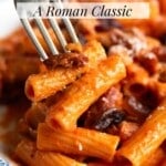 A Pinterest graphic for Pasta alla Zozzona.