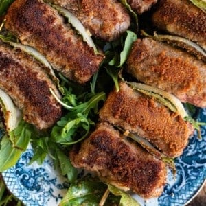 A close up cropped image of Sicilian involtini.