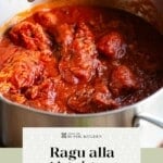 A Pinterest graphic for a Neopolitan ragu.
