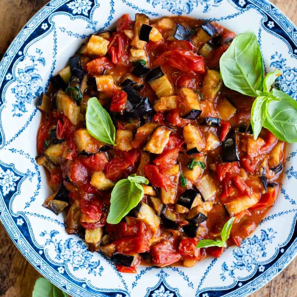 Melanzane a Funghetto (Fried Eggplant in Tomato Sauce)