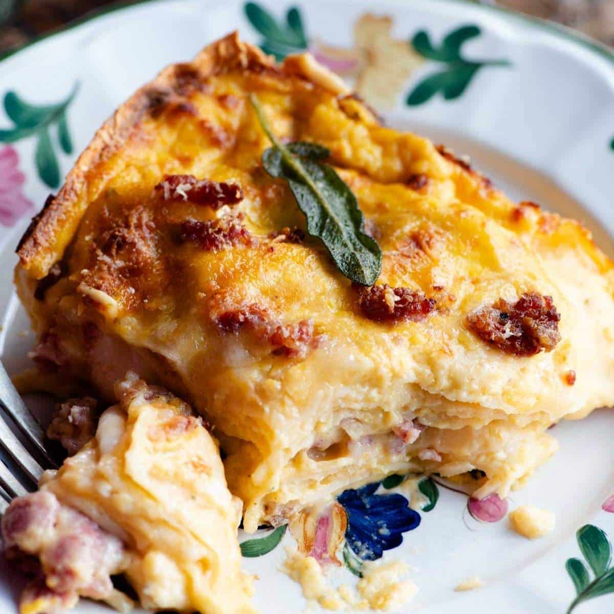 Butternut Squash Lasagna with Sausage and Taleggio